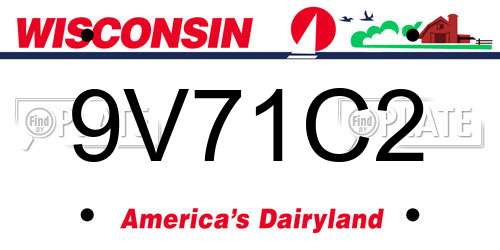 9V71C2 Wisconsin License Plate