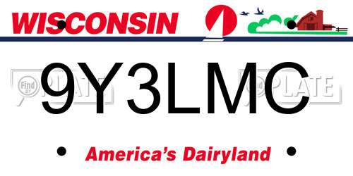 9Y3LMC Wisconsin License Plate