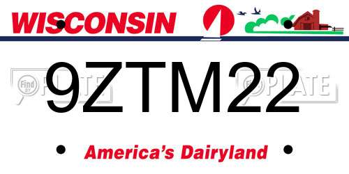9ZTM22 Wisconsin License Plate