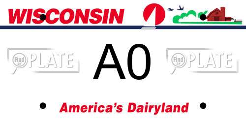 A0 Wisconsin License Plate