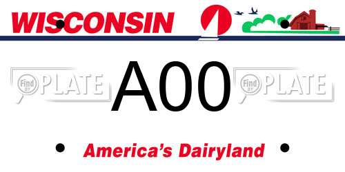 A00 Wisconsin License Plate