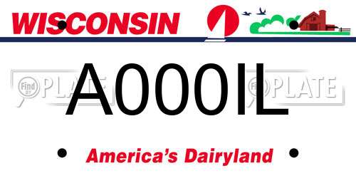 A000IL Wisconsin License Plate