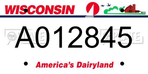 A012845 Wisconsin License Plate