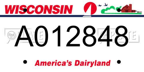 A012848 Wisconsin License Plate