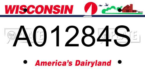 A01284S Wisconsin License Plate