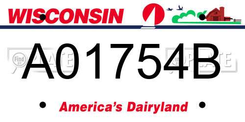 A01754B Wisconsin License Plate