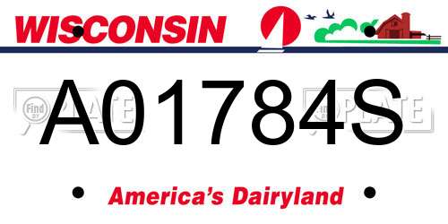 A01784S Wisconsin License Plate
