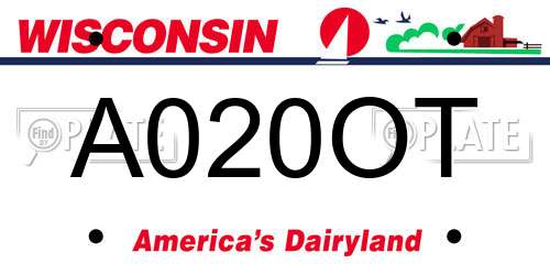 A020OT Wisconsin License Plate
