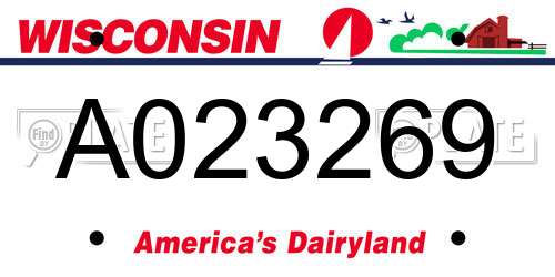 A023269 Wisconsin License Plate