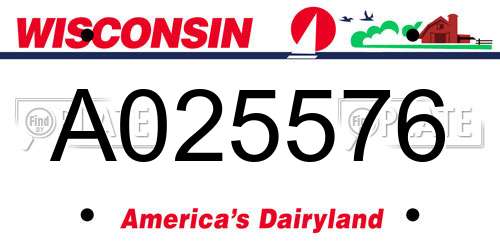 A025576 Wisconsin License Plate