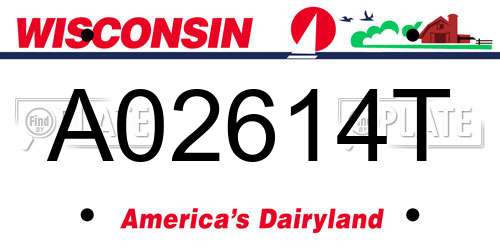 A02614T Wisconsin License Plate