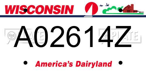 A02614Z Wisconsin License Plate