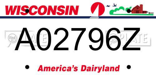 A02796Z Wisconsin License Plate