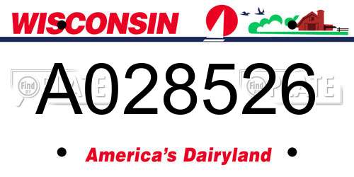 A028526 Wisconsin License Plate
