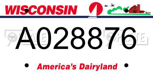 A028876 Wisconsin License Plate