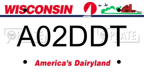 A02DDT Wisconsin License Plate