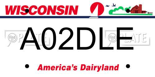 A02DLE Wisconsin License Plate