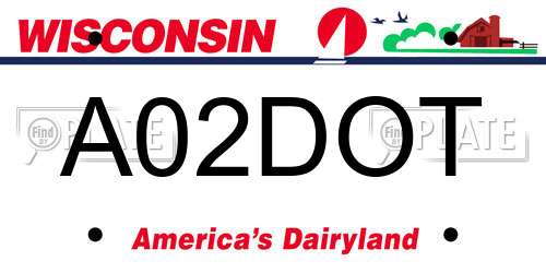A02DOT Wisconsin License Plate