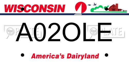 A02OLE Wisconsin License Plate