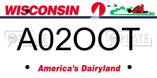 A02OOT Wisconsin License Plate