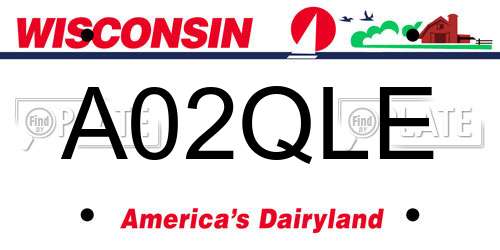 A02QLE Wisconsin License Plate