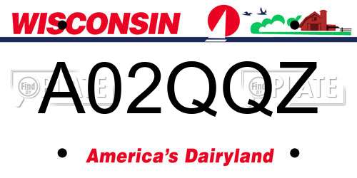 A02QQZ Wisconsin License Plate