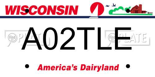 A02TLE Wisconsin License Plate