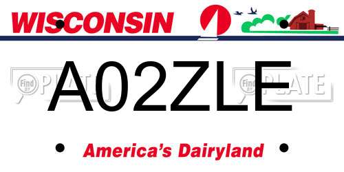 A02ZLE Wisconsin License Plate