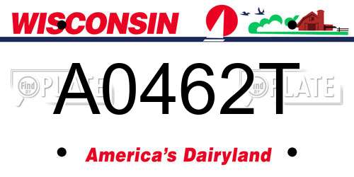 A0462T Wisconsin License Plate