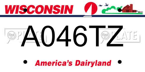 A046TZ Wisconsin License Plate