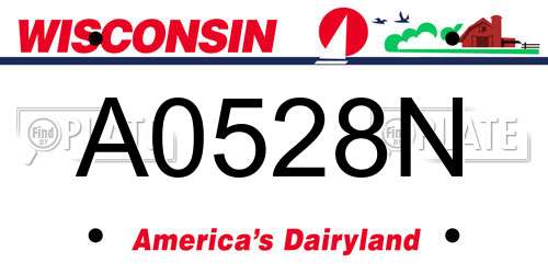 A0528N Wisconsin License Plate