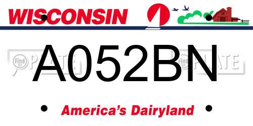 A052BN Wisconsin License Plate
