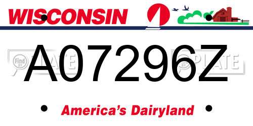 A07296Z Wisconsin License Plate