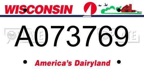 A073769 Wisconsin License Plate