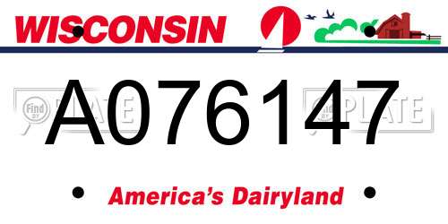 A076147 Wisconsin License Plate
