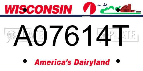 A07614T Wisconsin License Plate