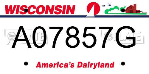 A07857G Wisconsin License Plate