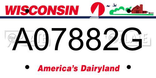 A07882G Wisconsin License Plate