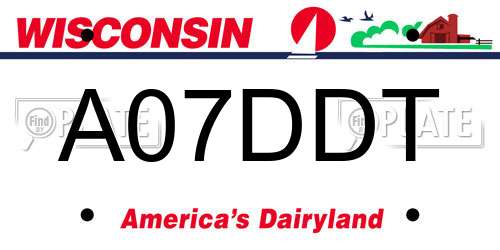 A07DDT Wisconsin License Plate
