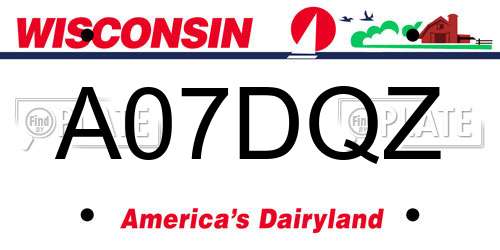 A07DQZ Wisconsin License Plate