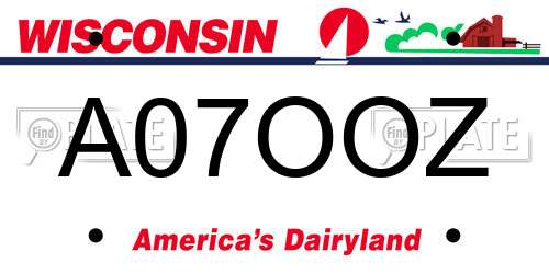 A07OOZ Wisconsin License Plate