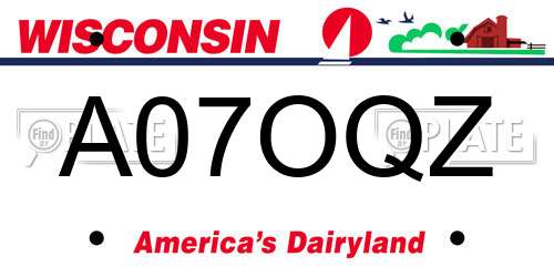 A07OQZ Wisconsin License Plate