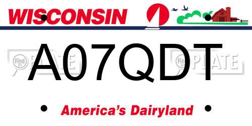 A07QDT Wisconsin License Plate