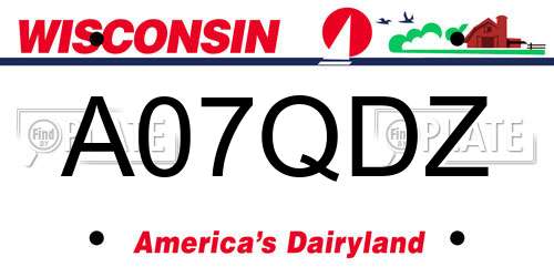 A07QDZ Wisconsin License Plate