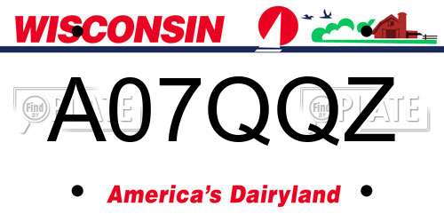 A07QQZ Wisconsin License Plate