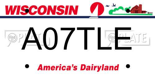 A07TLE Wisconsin License Plate
