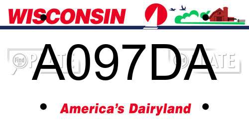 A097DA Wisconsin License Plate
