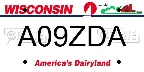 A09ZDA Wisconsin License Plate