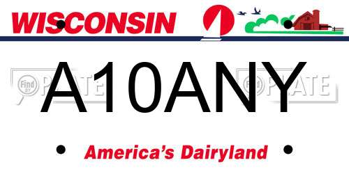 A10ANY Wisconsin License Plate