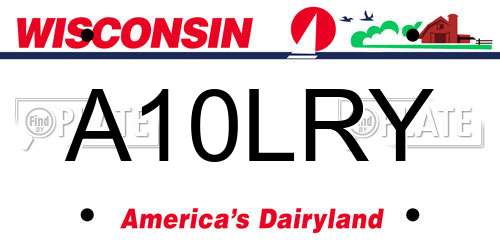 A10LRY Wisconsin License Plate